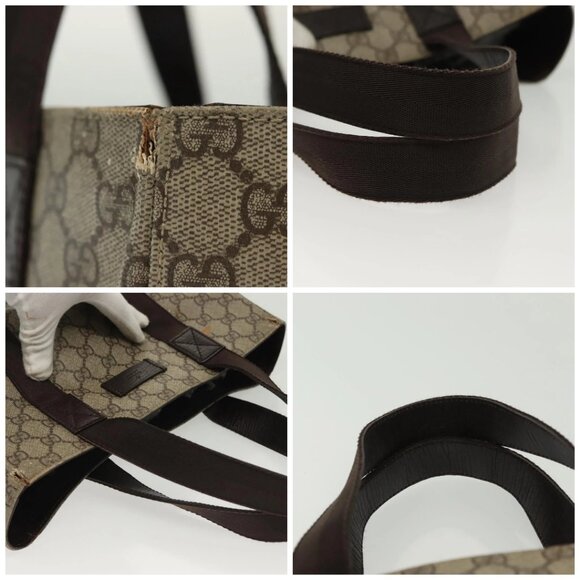 GUCCI GG Supreme Tote Bag PVC Beige Silver 141976 Auth bs28870 - Picture 16 of 16
